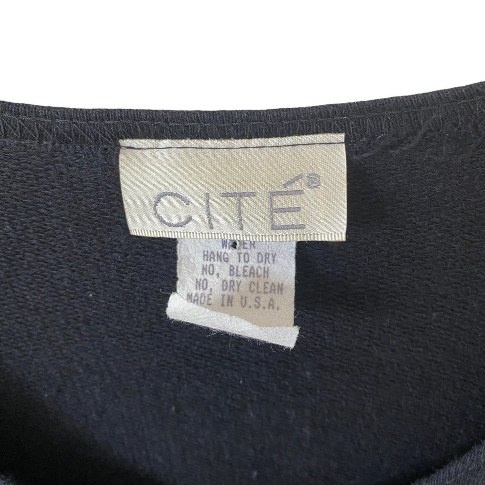 Vintage Cité Black Art To Wear Giraffe Graphic Print Long Sleeve Maxi Dress USA - Picture 10 of 15